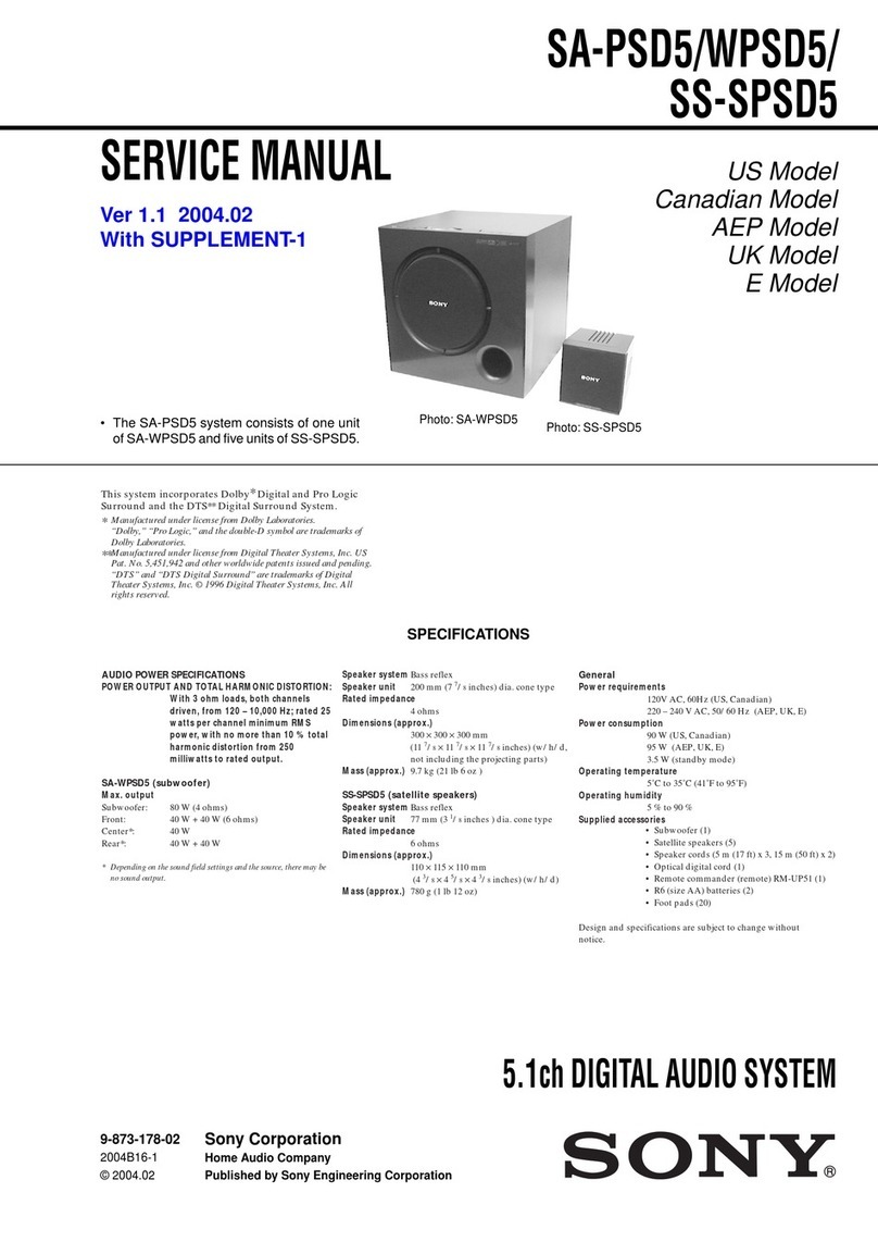 Sony SA-PSD5 User manual