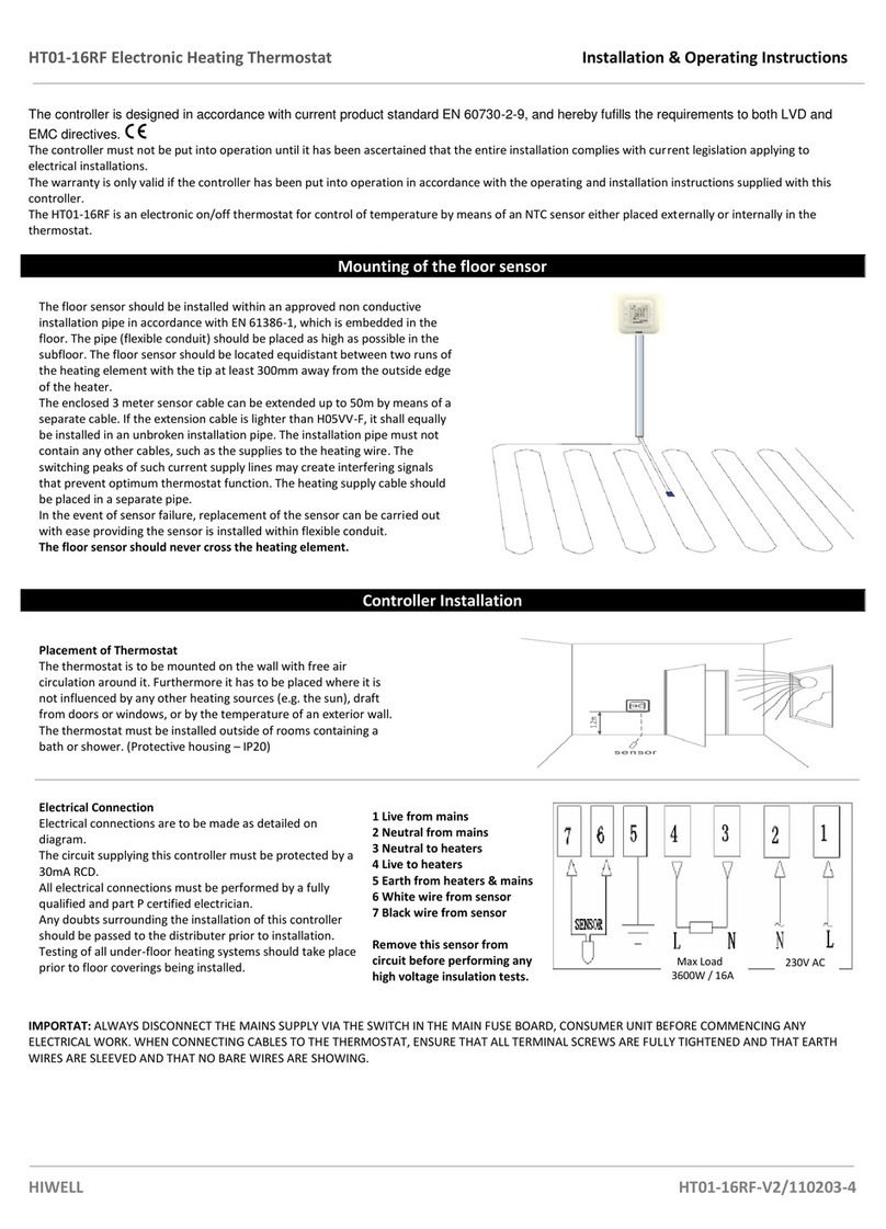 Hiwell HT01-16RF Installation & operating instructions