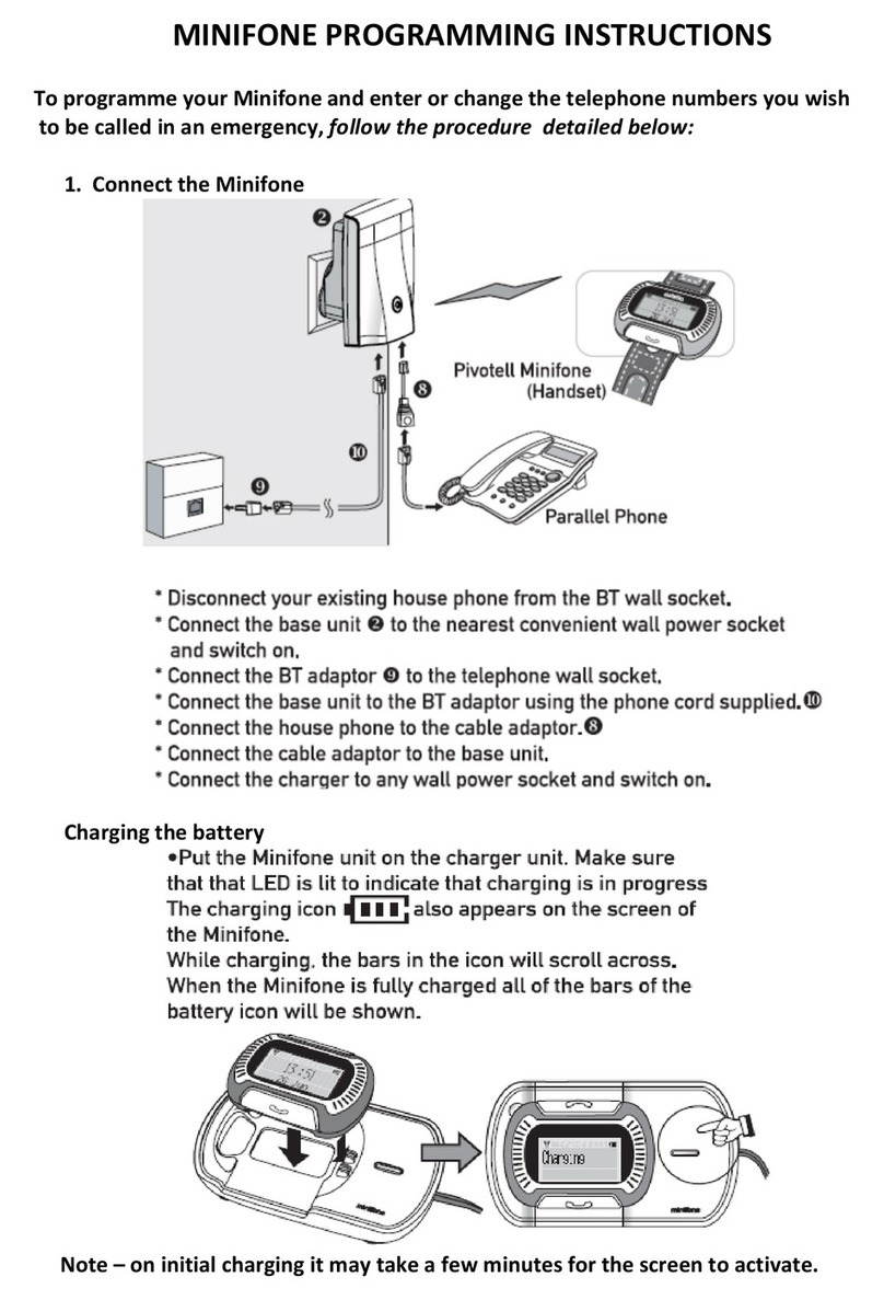 Pivotell Minifone Programming instructions
