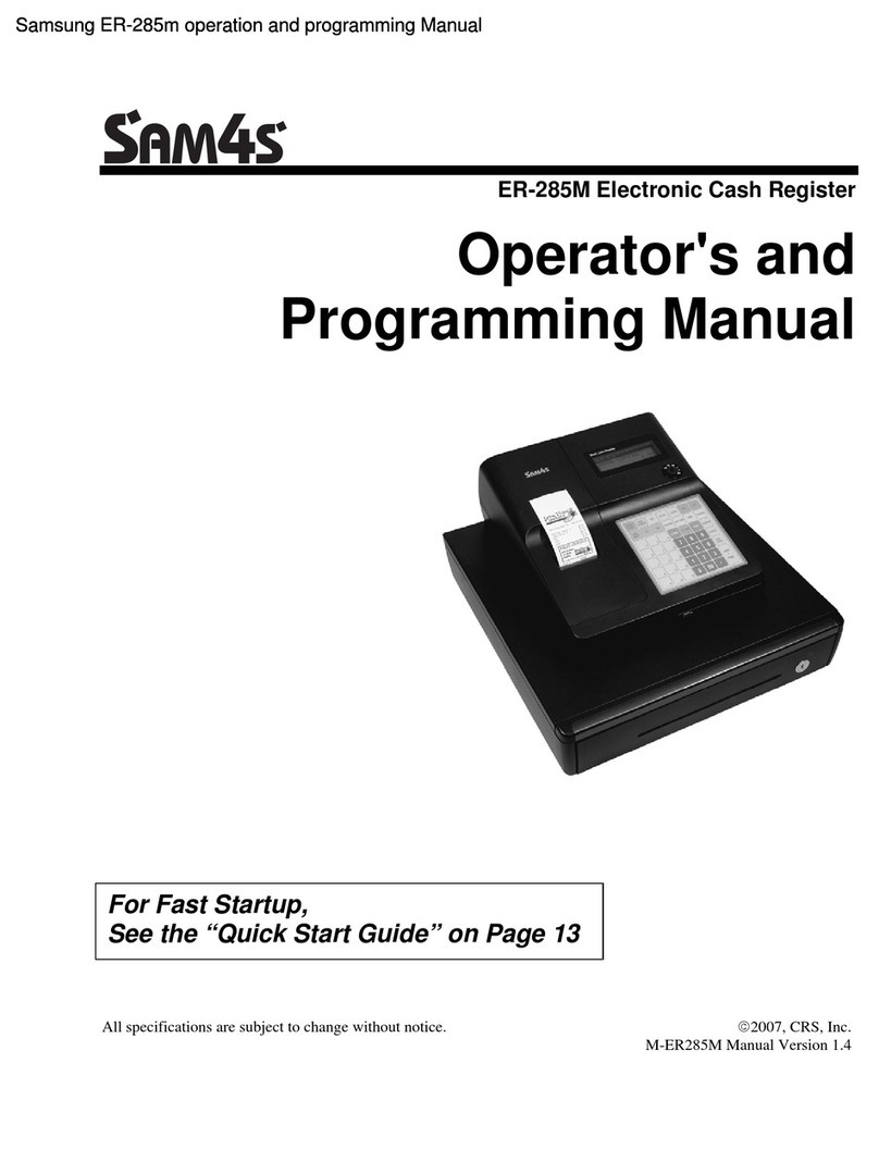 Sam4s ER-285M Operator's and programming manual