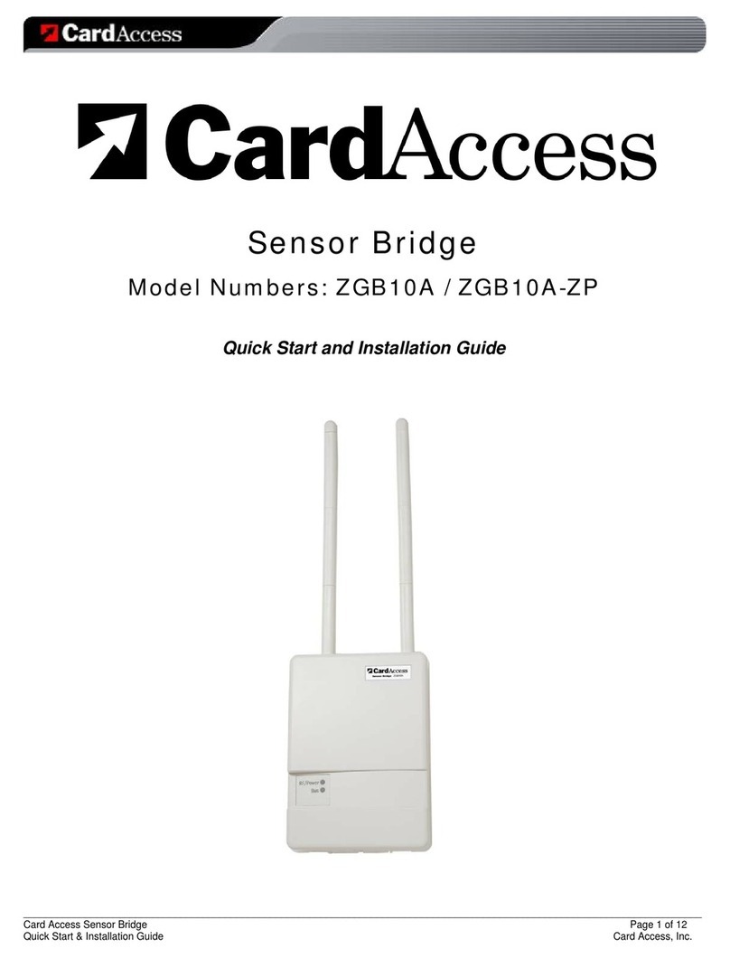 CardAccess ZGB10A Quick start installation guide