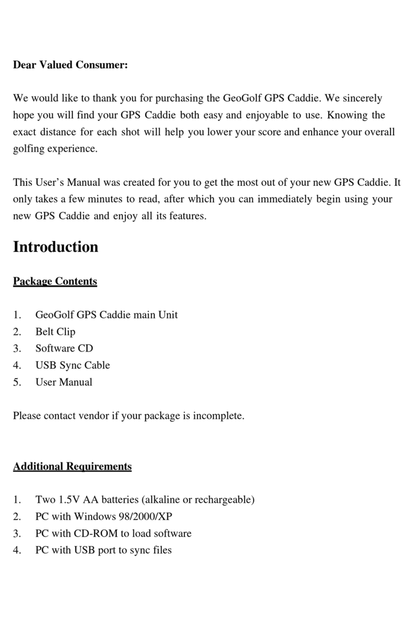 GeoGolf GPS Caddie user manual