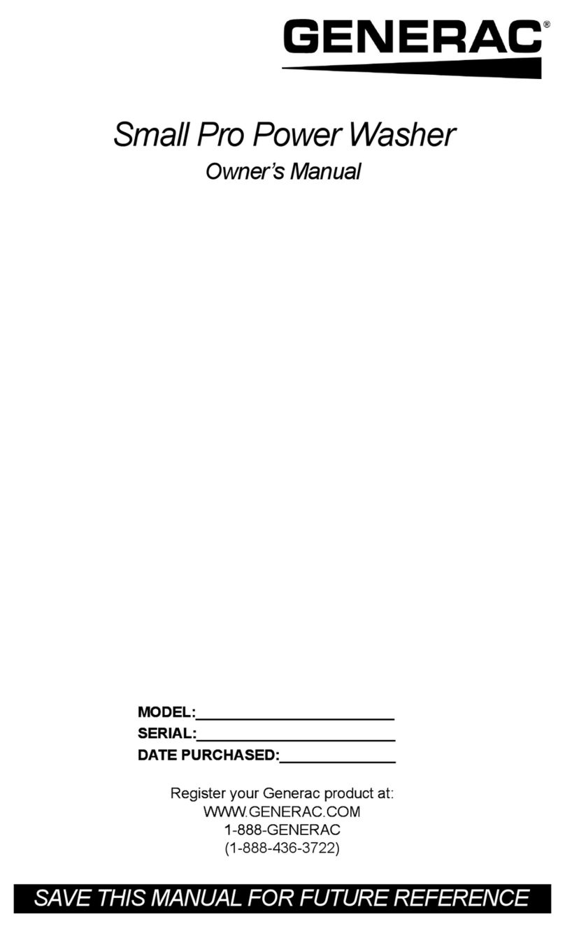 Generac Portable Products Small Pro Power Washer User manual