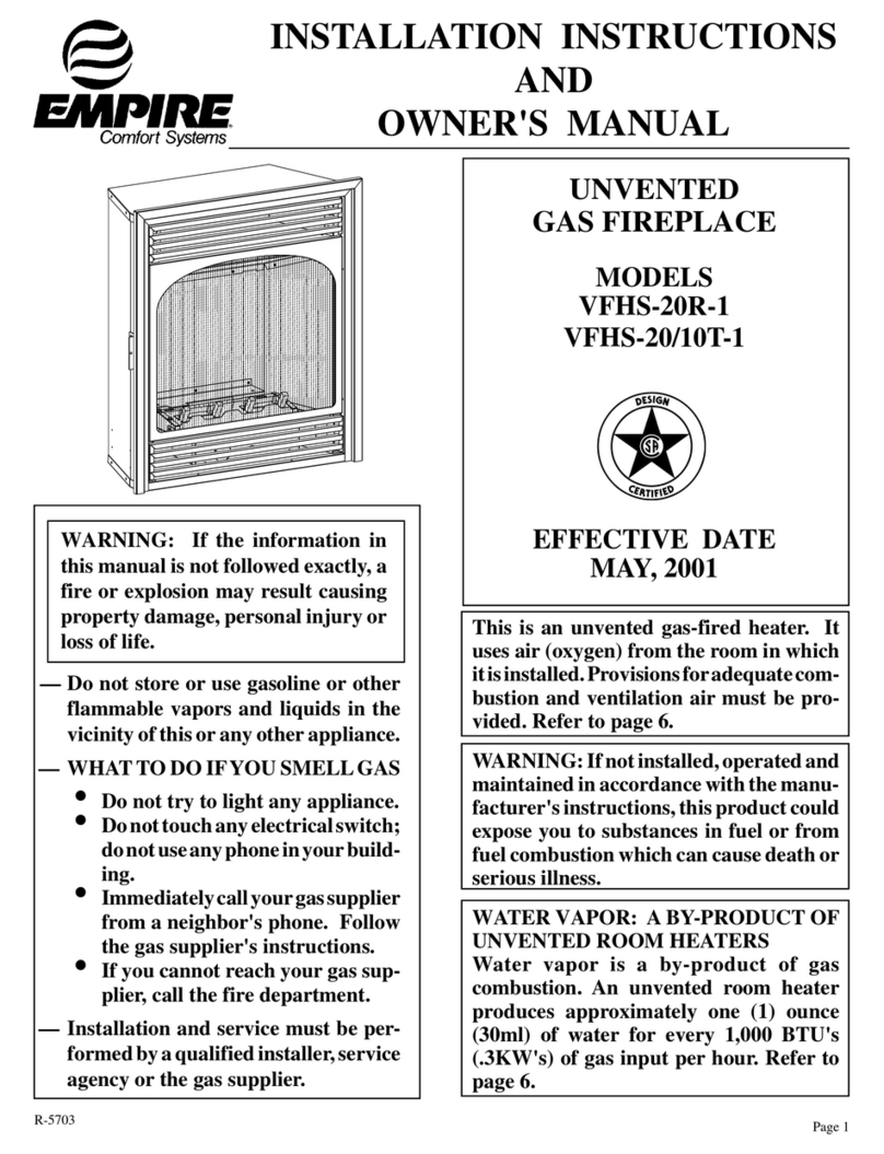 Empire Comfort Systems VFHS-20R-1 User manual Empire Comfort Systems VFHS-20R-1 User manual