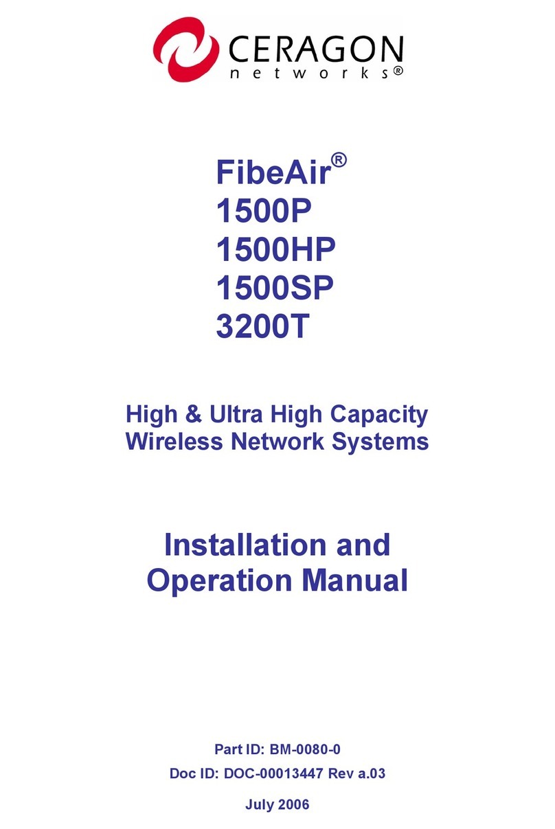 Ceragon FibeAir 1500HP Installation and operation manual Ceragon FibeAir 1500HP Installation and operation manual