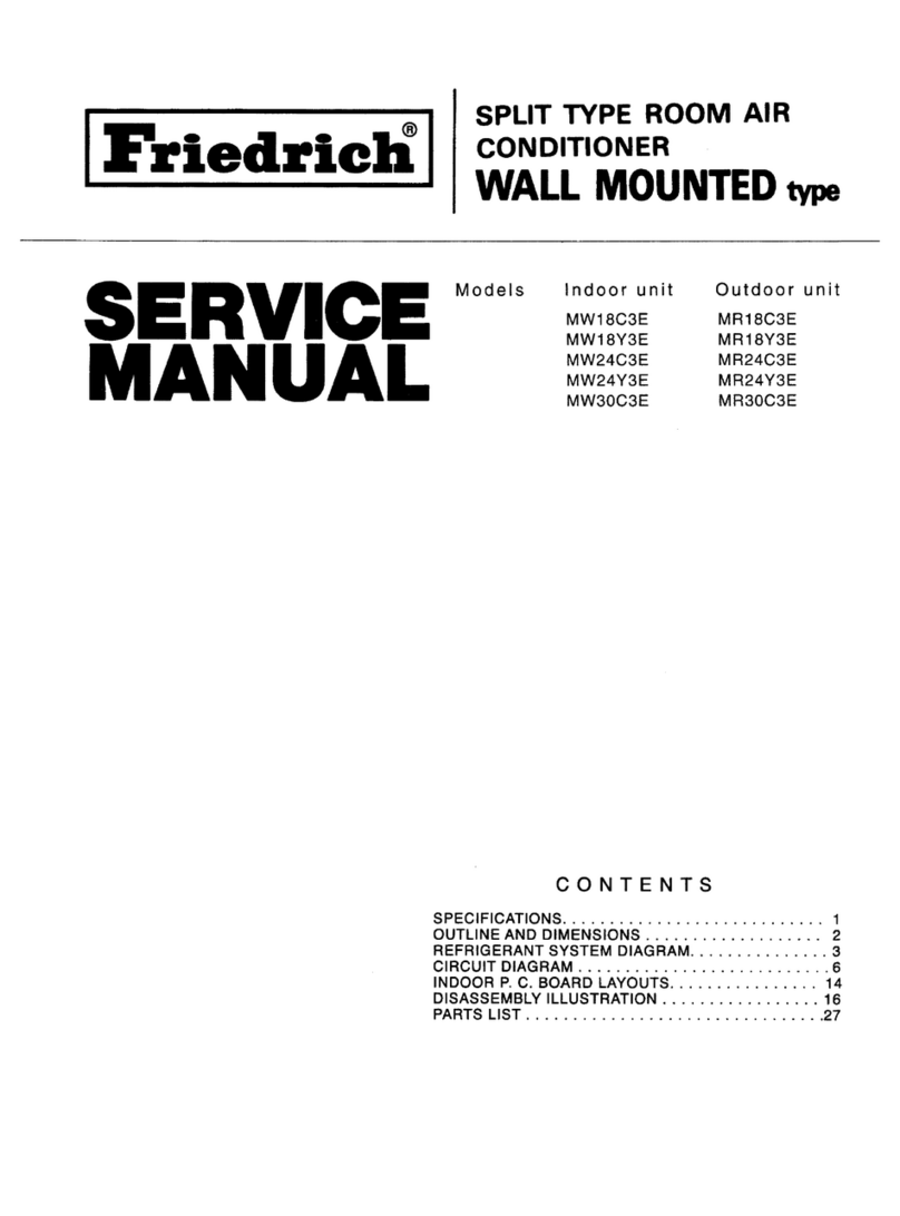 Friedrich MW18C3E User manual Friedrich MW18C3E User manual