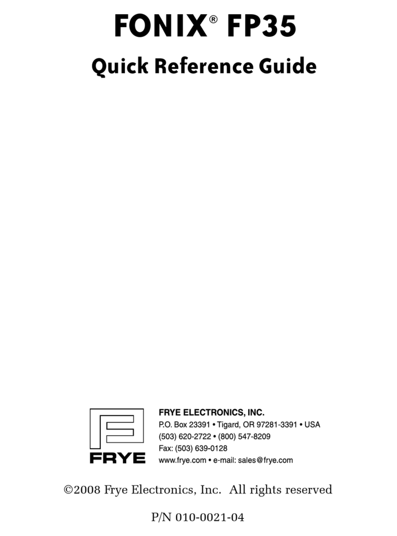 Frye FONIX FP35 Quick reference guide