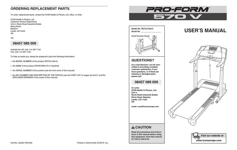 Pro-Form 570V User manual Pro-Form 570V User manual