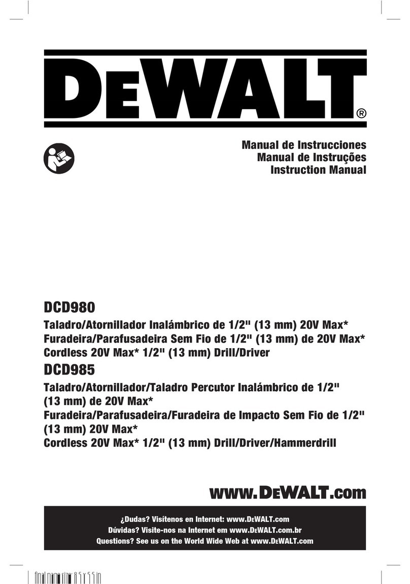 DeWalt XR LI-ION DCD980 User manual