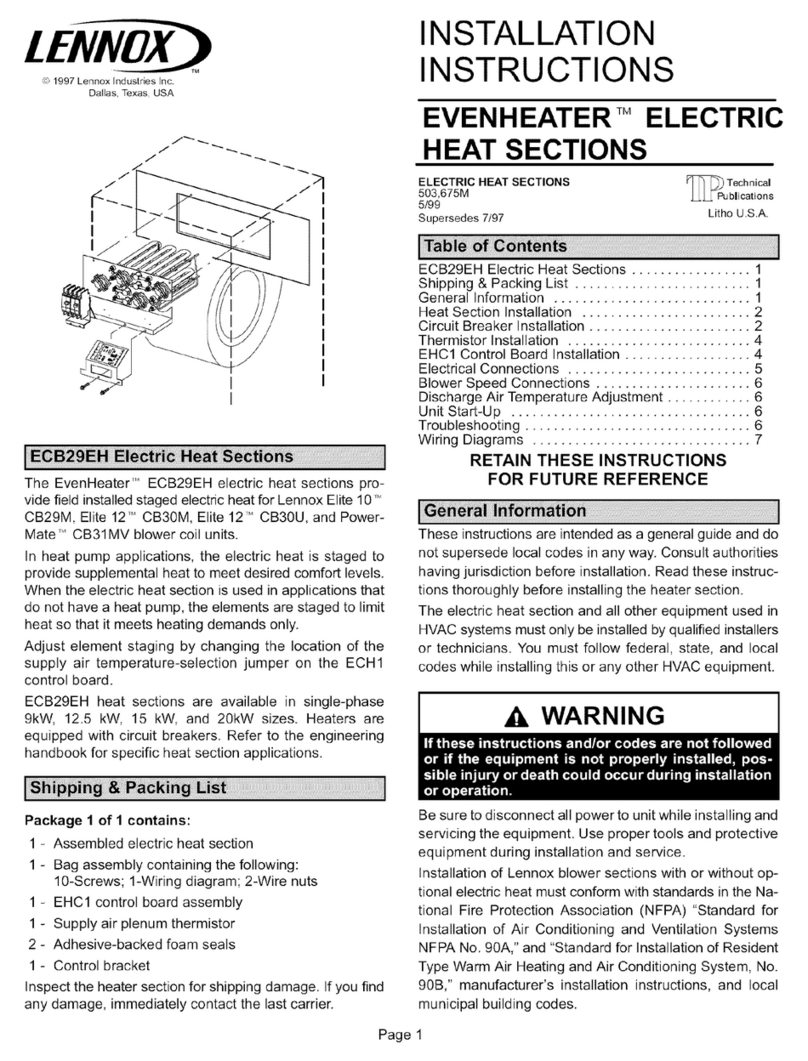 Lennox EvenHeater ECB29EH User manual
