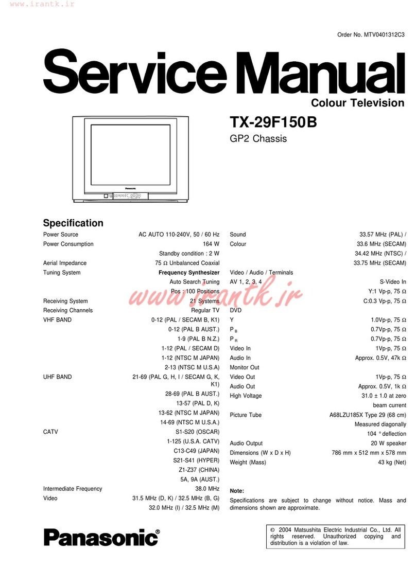 Panasonic TX-29F150B User manual Panasonic TX-29F150B User manual