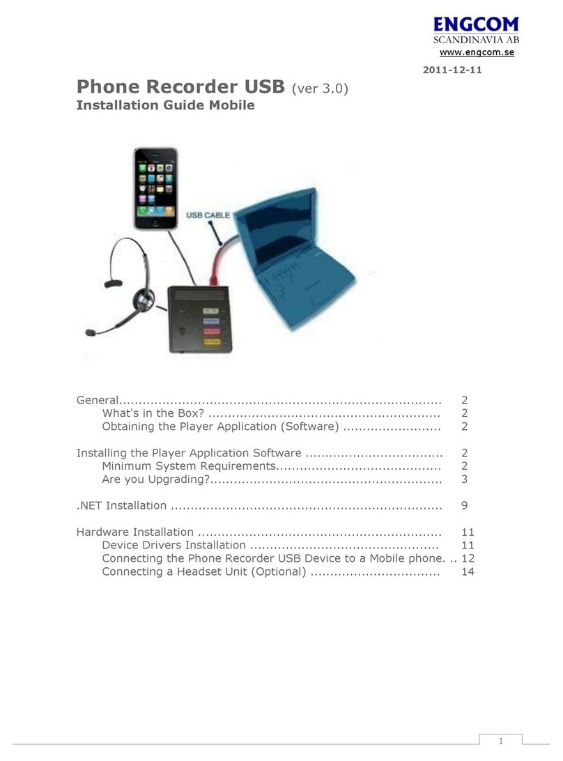 ENGCOM Phone Recorder USB Installation guide mobile