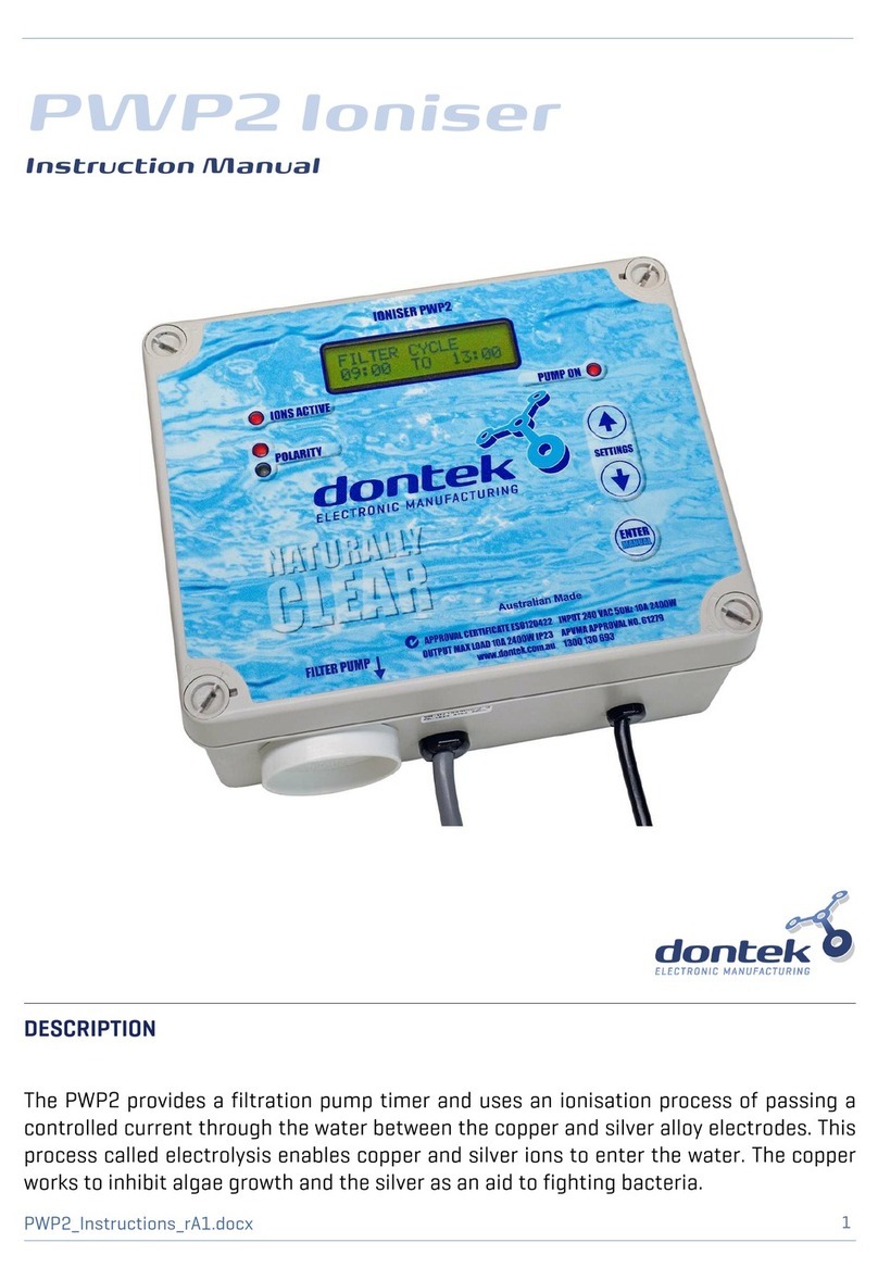 Dontek PWP2 Ioniser instruction manual
