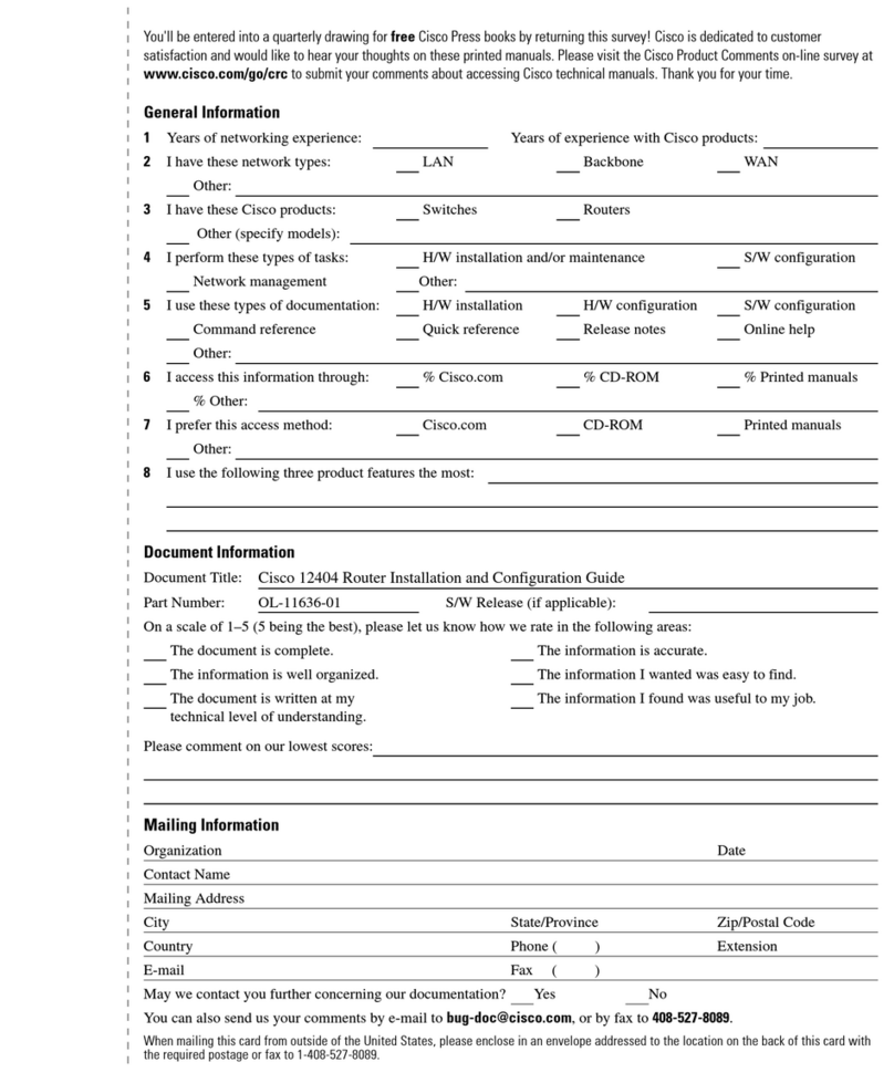 Cisco Internet Router Cisco 12404 Operator's manual