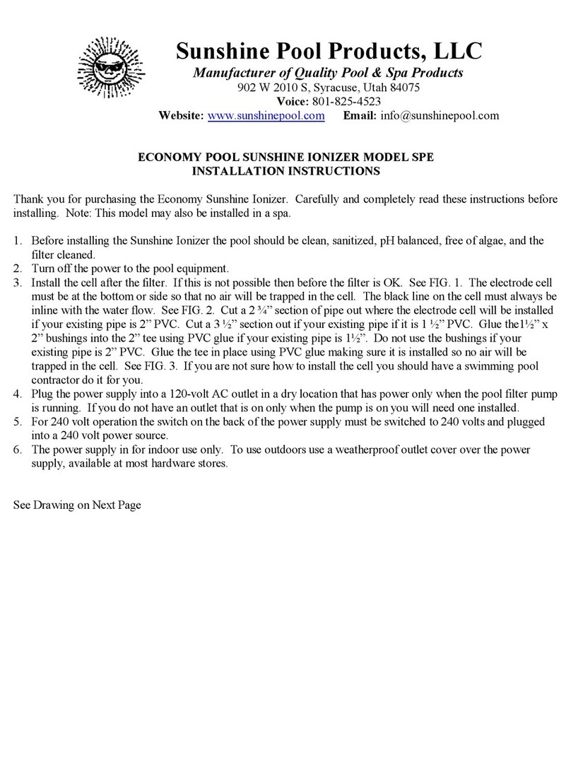 Sunshine Pool Products SPE installation instructions