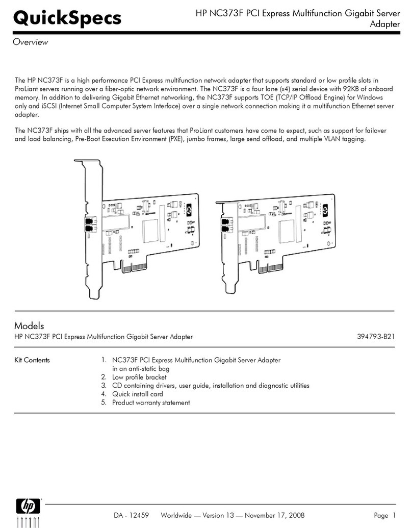 HP NC373F User instructions
