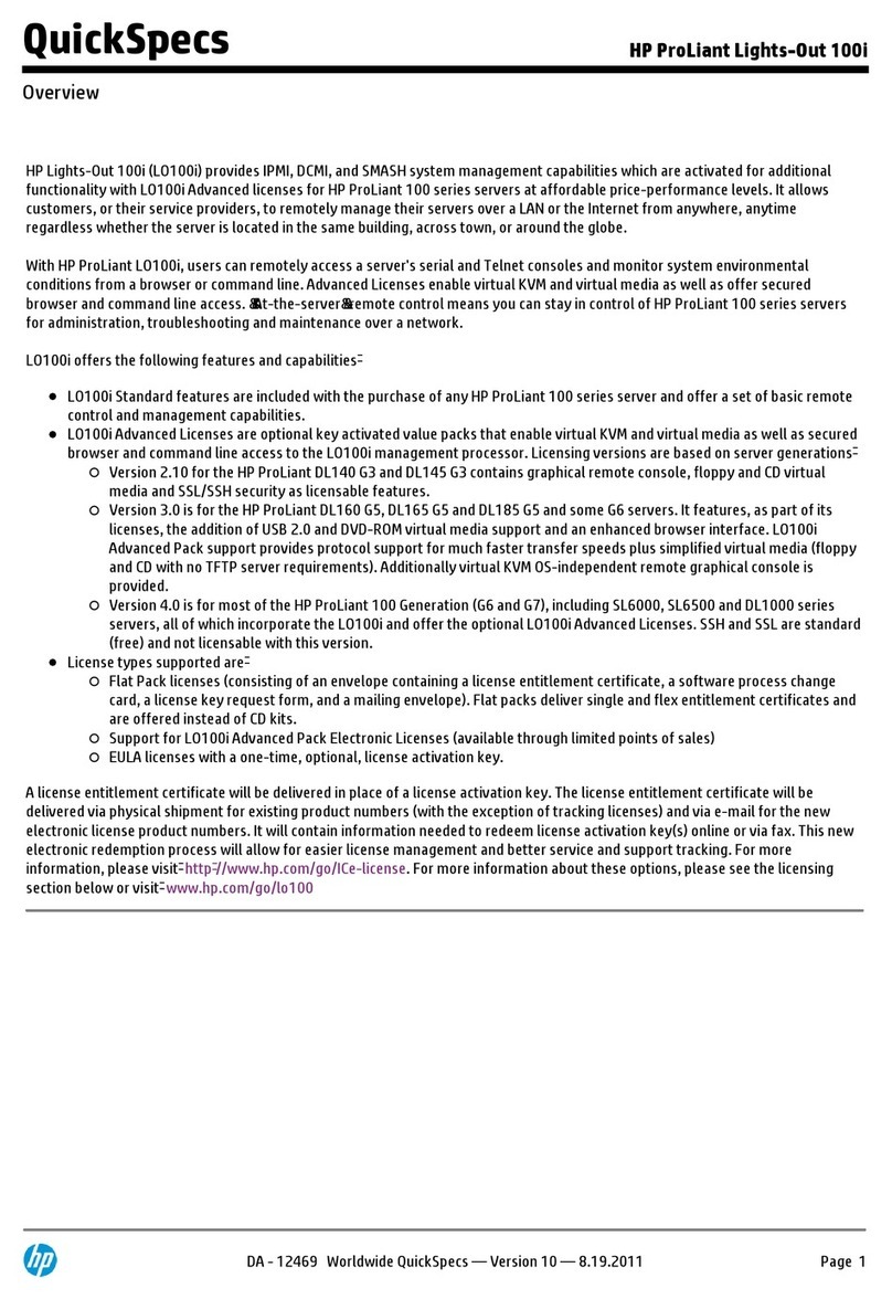 HP ProLiant Lights-Out 100i User instructions