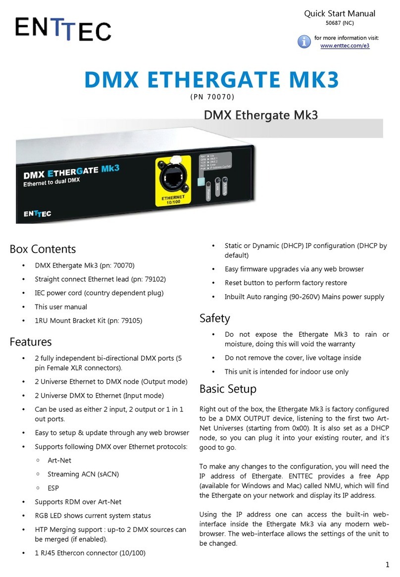 Enttec DMX ETHERGATE MK3 Instruction manual