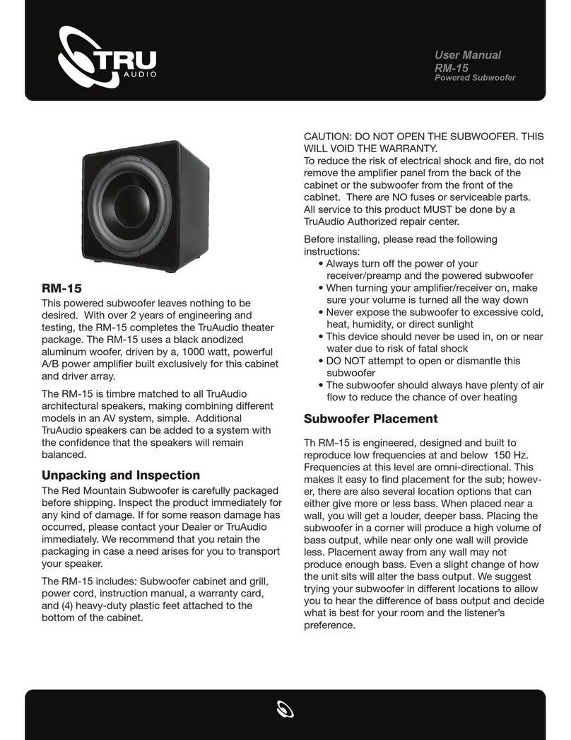 TRU Audio RM-15 User manual