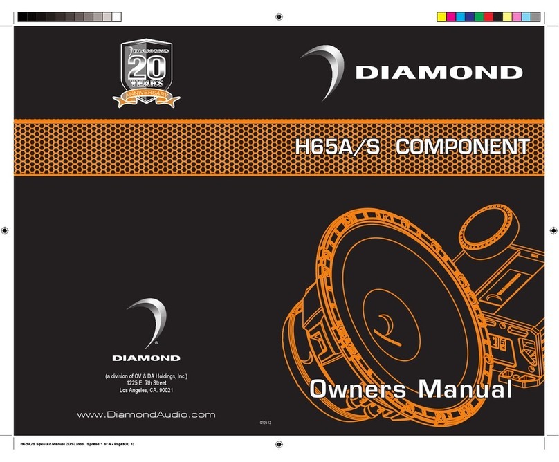 Diamond Audio H65A/S COMPONENT User manual