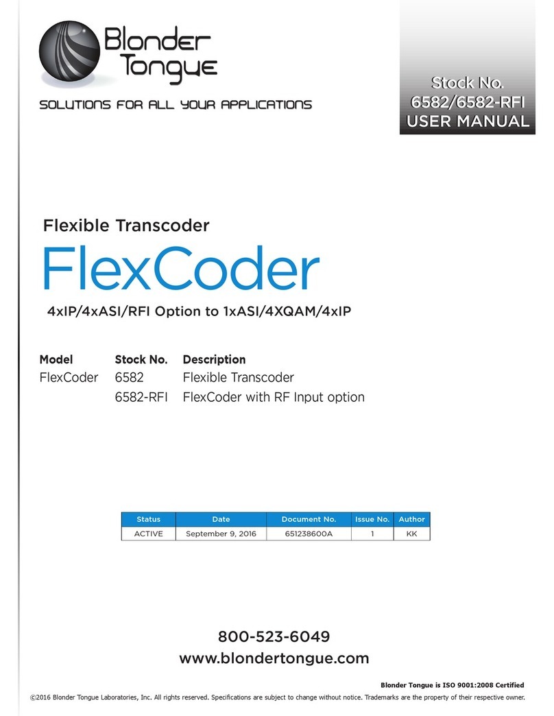 Blonder tongue FlexCoder 6582 User manual