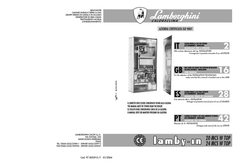 Lamborghini Caloreclima 20 MCS W TOP U/IT user manual