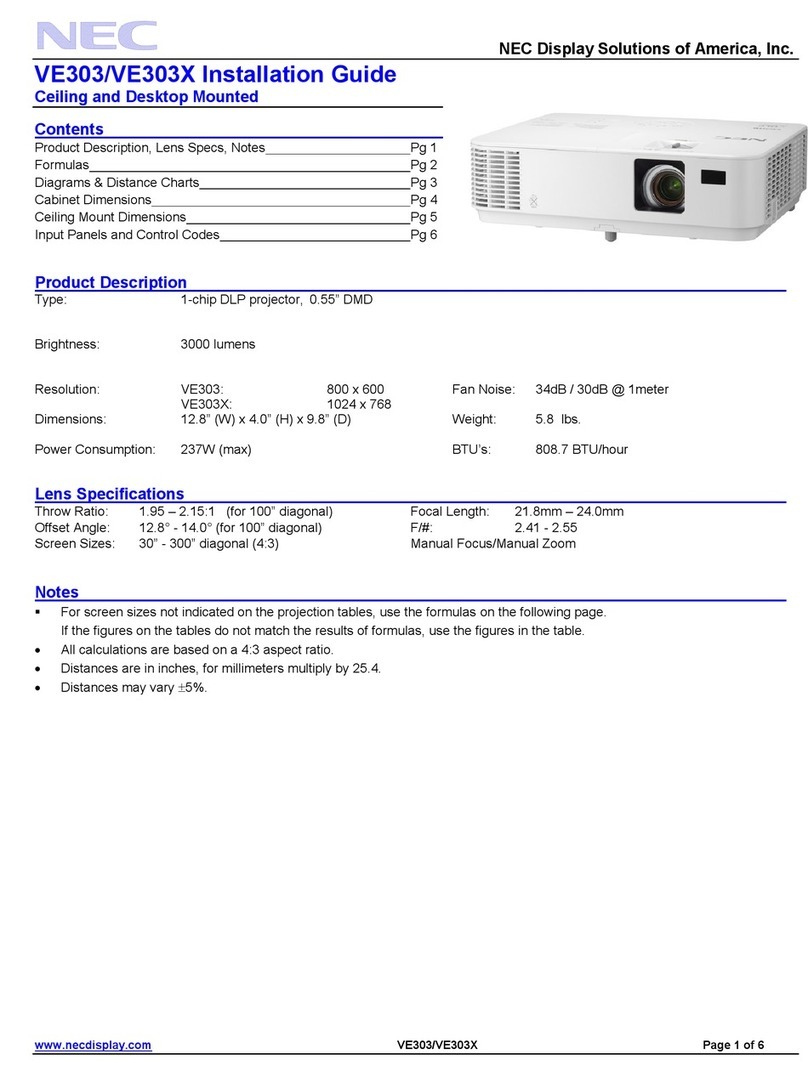 NEC VE303 User manual
