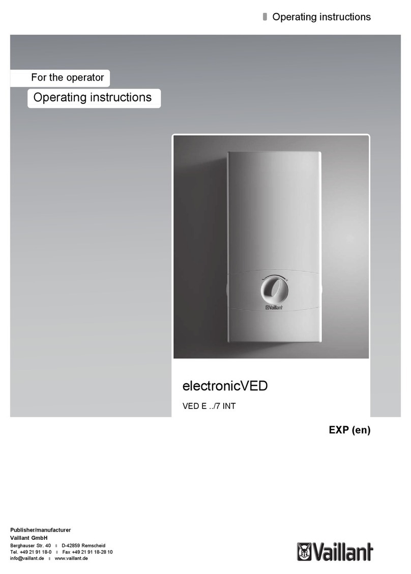 Vaillant VED E 18/7 INT User manual