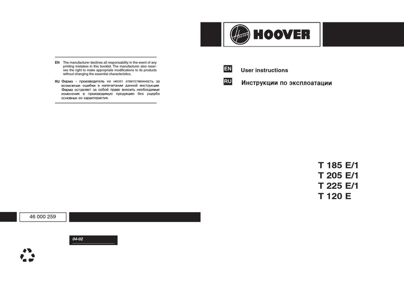 Hoover T 185 E/1 User manual