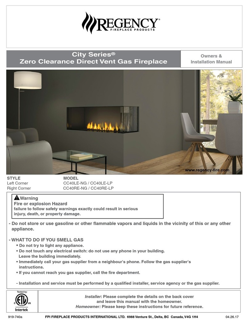 Regency CC40LE-NG Owners & installation manual