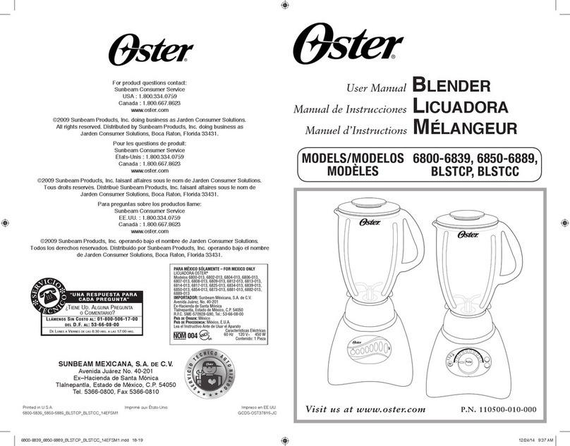 Oster BLSTCP User manual