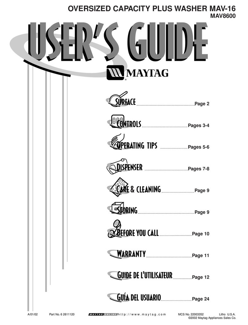 Maytag MAV-16 User manual