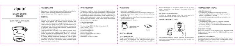 Zipato SMART SMOKE SENSOR Quick installation guide