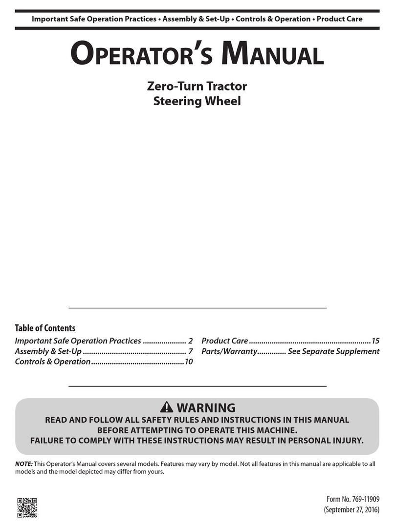 Troy Built Zero-Turn Tractor Operator's manual
