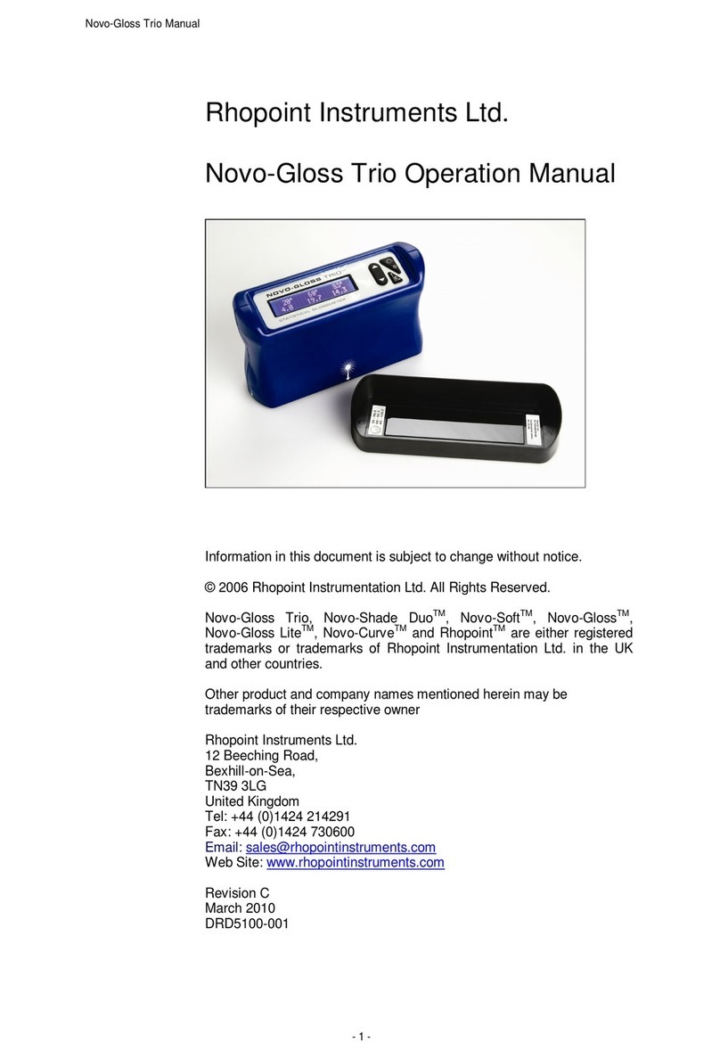 Rhopoint Instruments Novo-Gloss Trio User manual