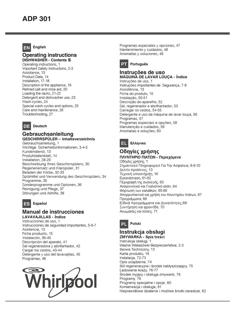 Whirlpool ADP 301 operating instructions