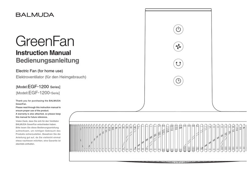 BALMUDA EGF-1200 Series instruction manual BALMUDA EGF-1200 Series instruction manual