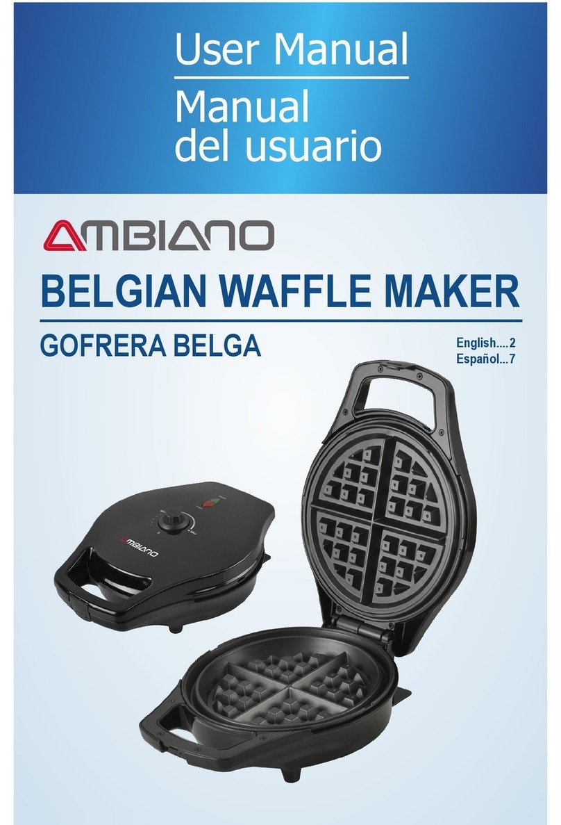Ambiano BELGIAN WAFFLE MAKER user manual