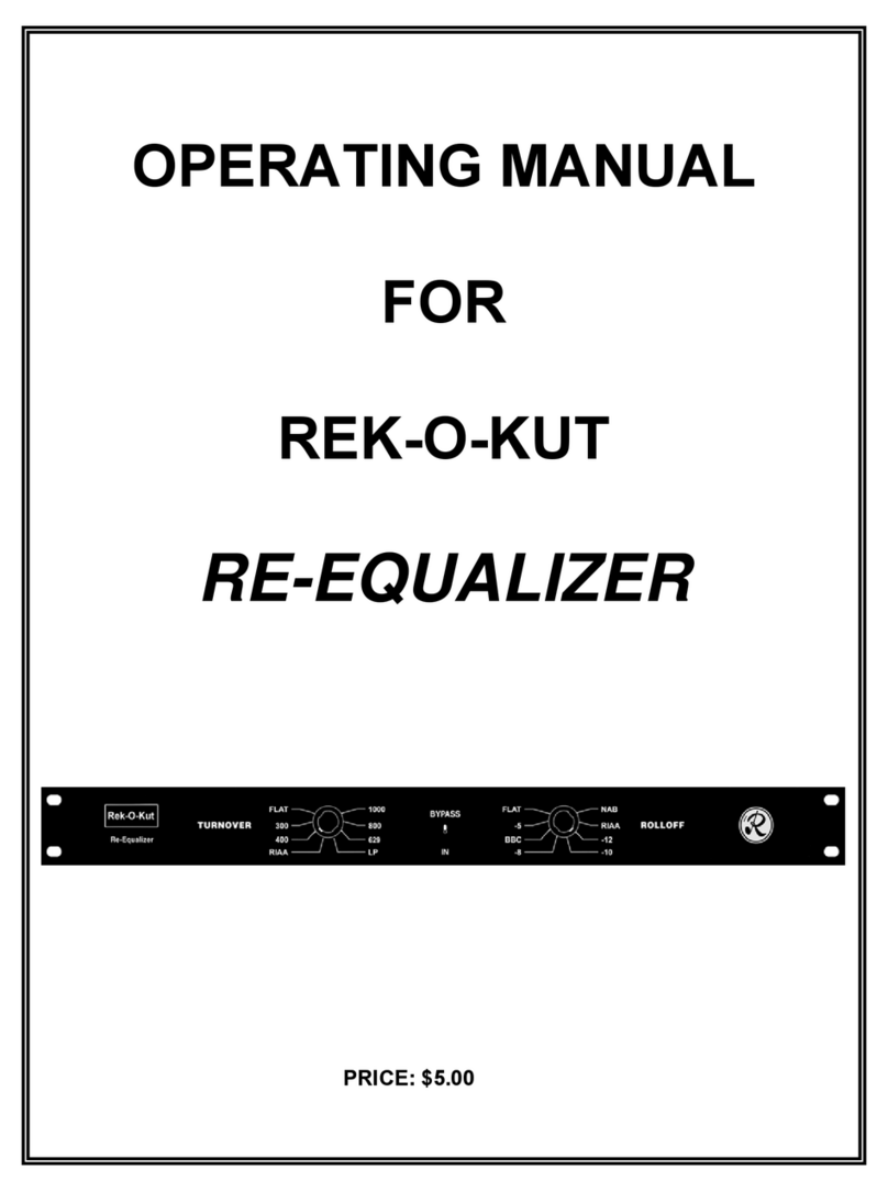 rek-o-kut RE-EQUALIZER operating manual