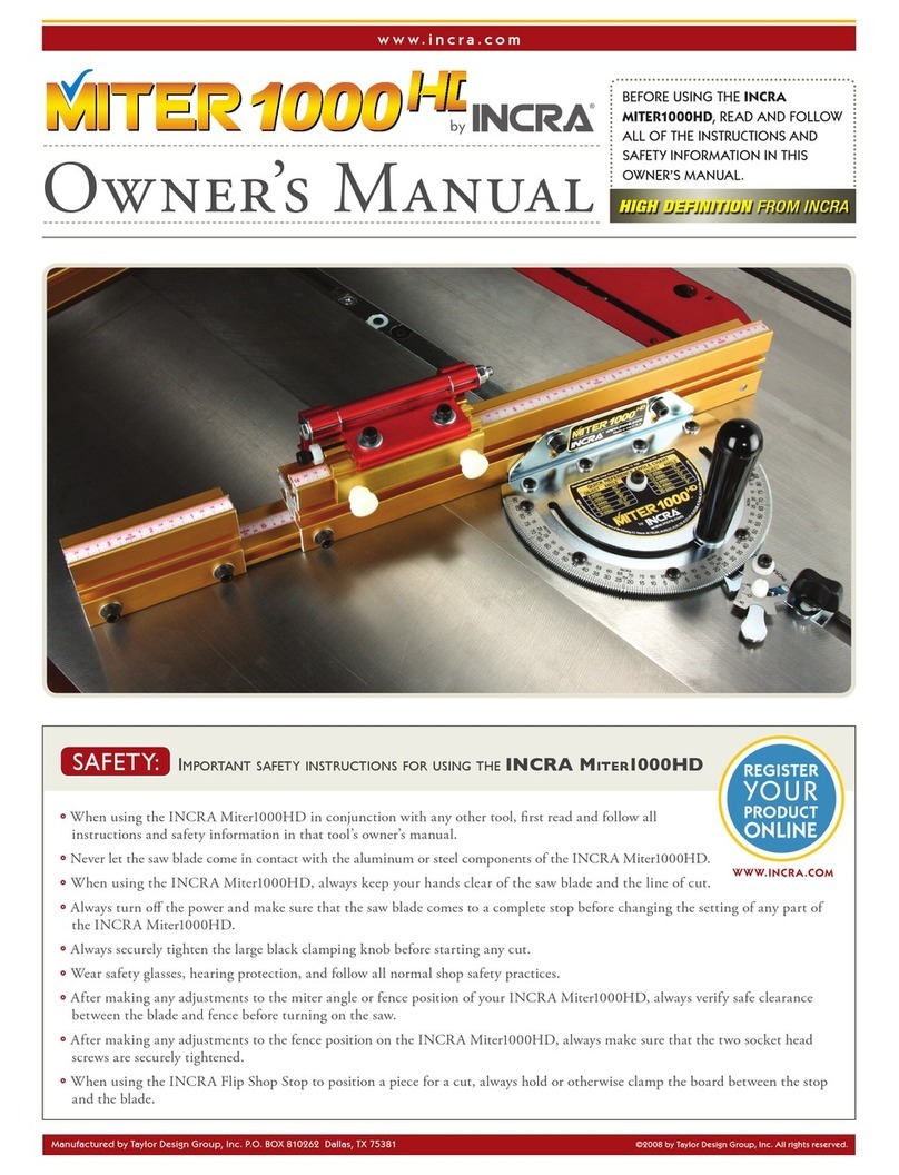 Incra Miter 1000HD owner's manual