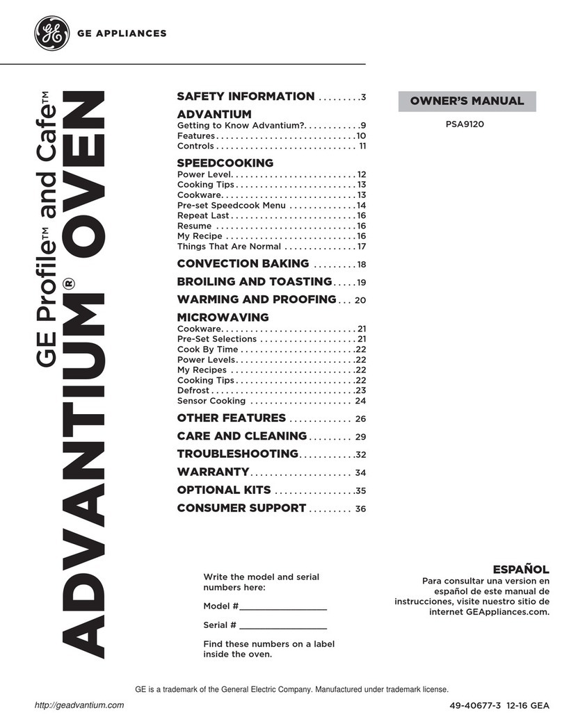 GE Advantium Series PSA9120 User manual GE Advantium Series PSA9120 User manual