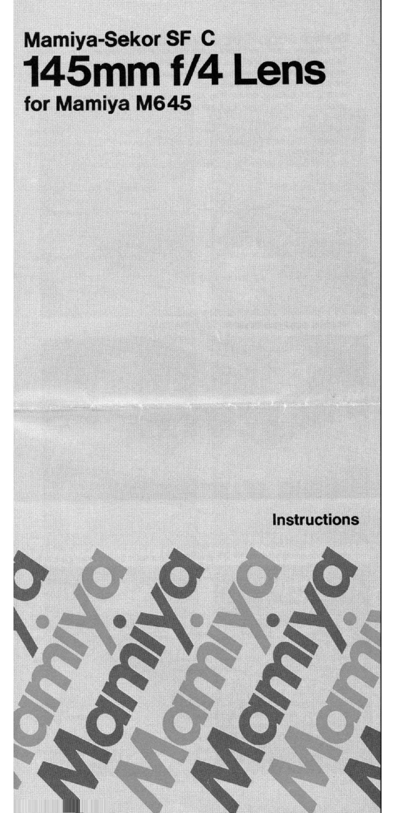 Mamiya mamiya-sekor sf c instruction manual