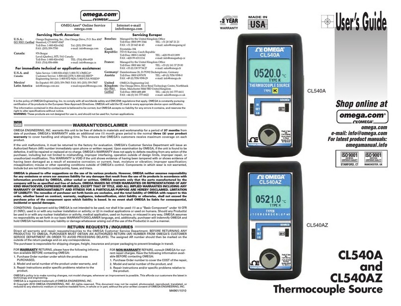 Omega CL540A User manual