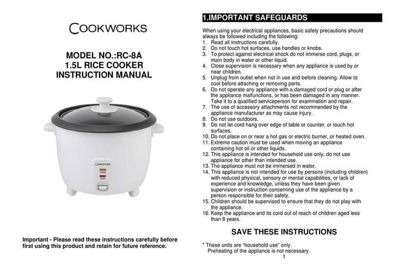 Cookworks RC-8A instruction manual