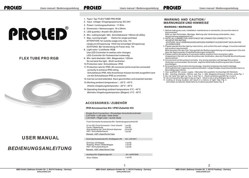 PROLED FLEX TUBE PRO RGB user manual