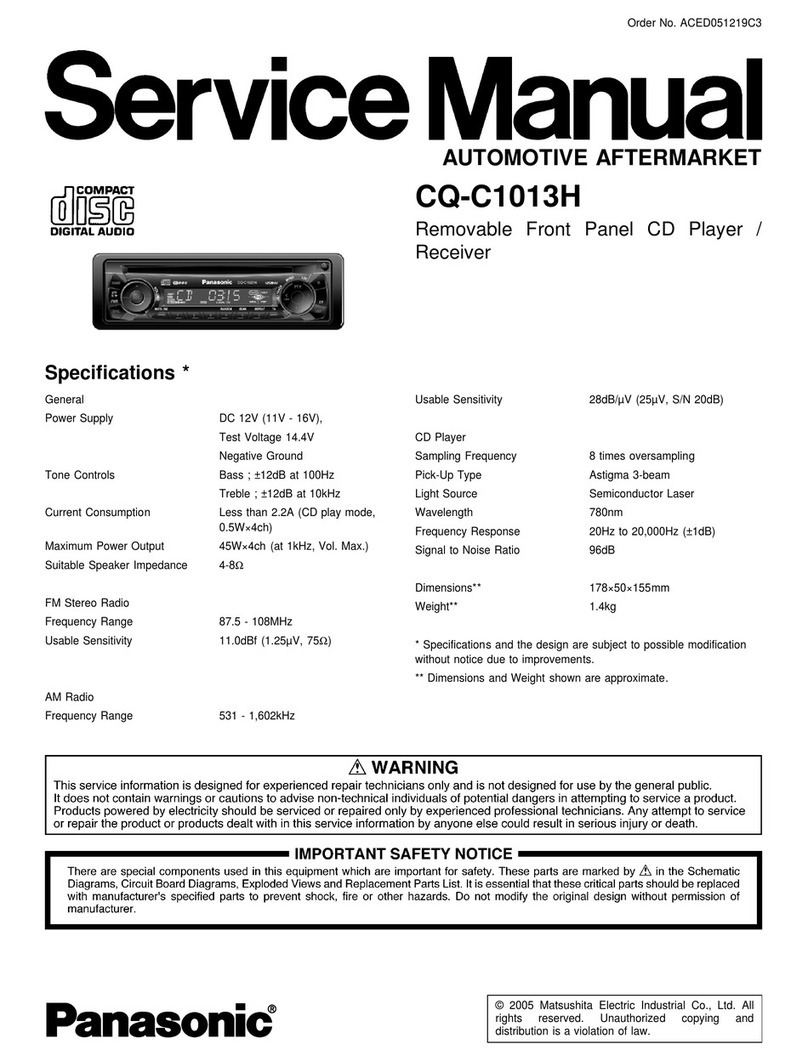 Panasonic CQ-C1013H User manual Panasonic CQ-C1013H User manual