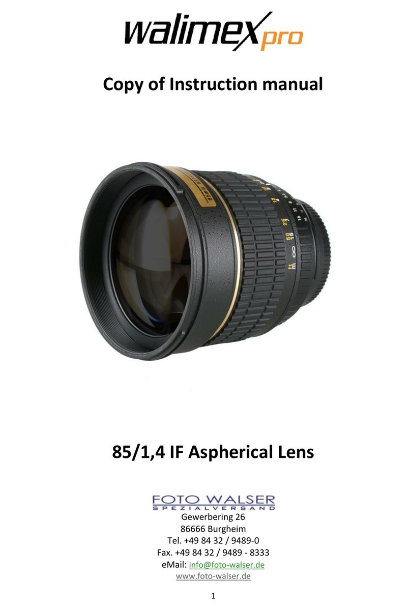 WalimeXPro 85/1,4 IF Aspherical instruction manual WalimeXPro 85/1,4 IF Aspherical instruction manual