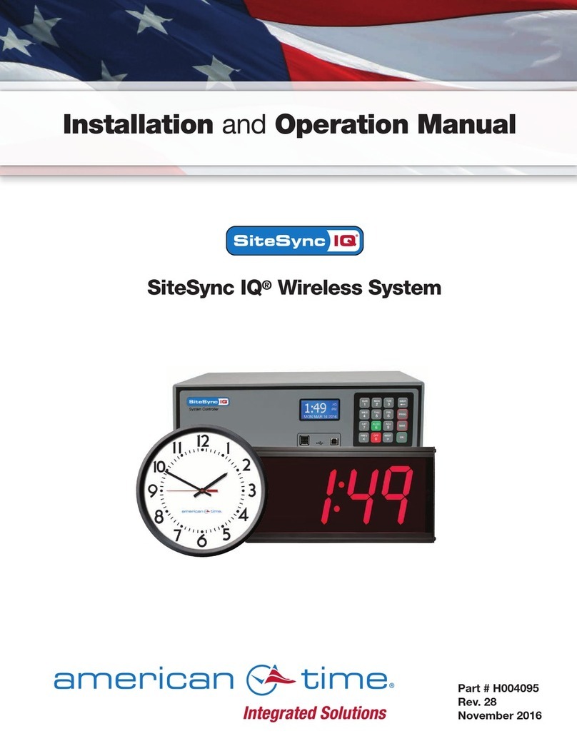 American Time SiteSync IQ Installation and operation manual