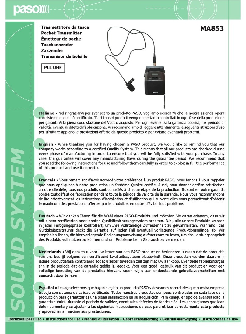 Paso MA853 Instructions for use