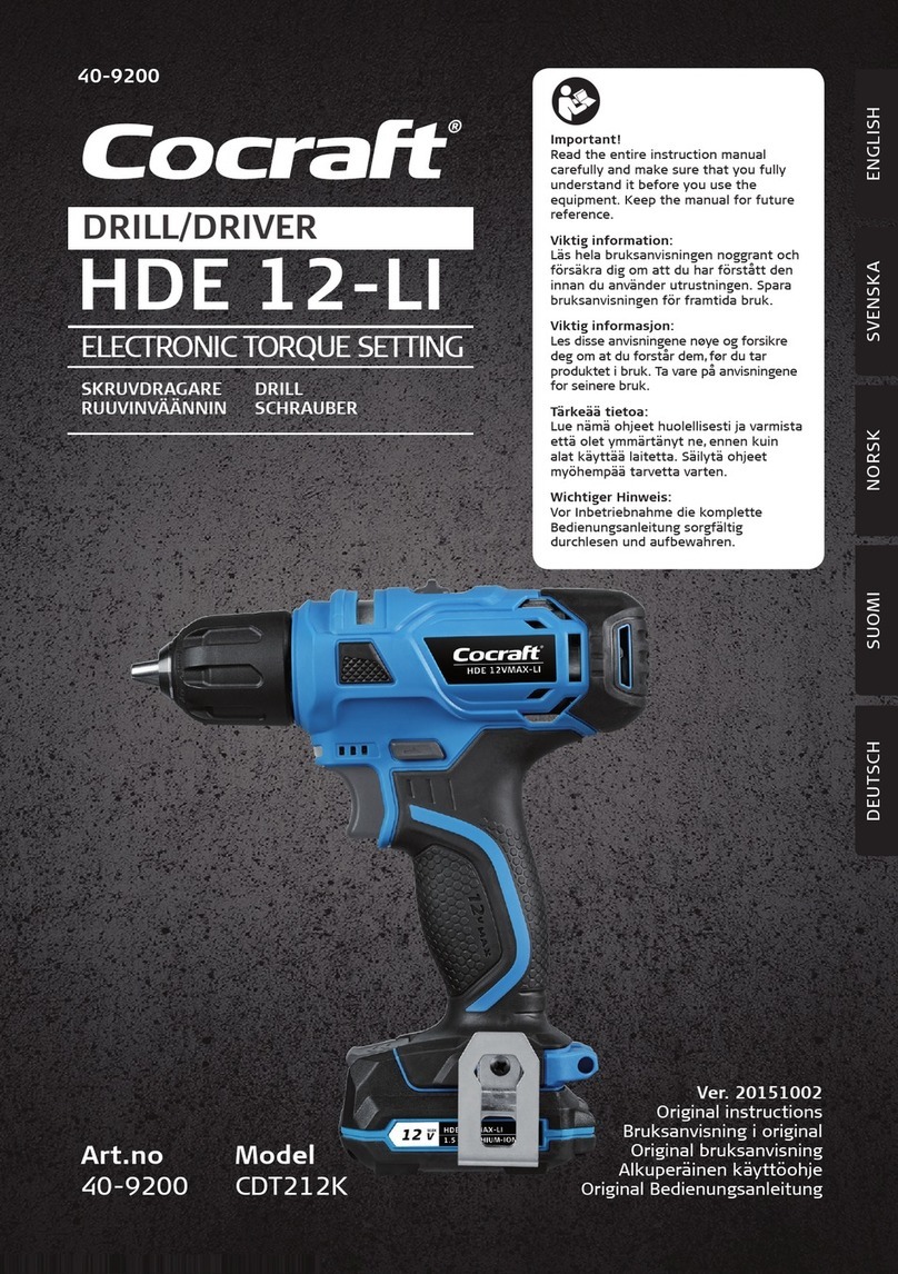 Cocraft HDE 12-LI instruction manual